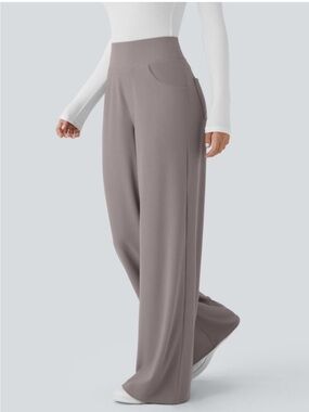 Halara Flex MicroWaffle Wide Leg High Rise Work Pants Pockets XS Petite NWT